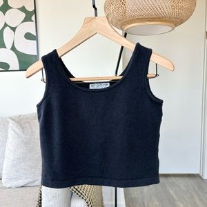 St. John Basics Knit Black Tank Top